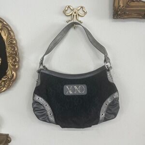 Vintage Y2K XOXO Black & Silver Shoulder Bag Logo Purse